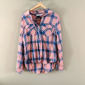 Stitch Fix Billy T XS Relaxed Slouchy Flannel pink and blue
